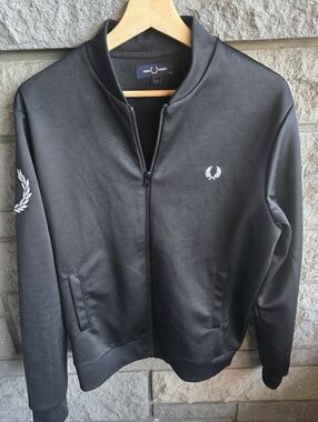Fred Perry Mens M Black Full Zip Jacket